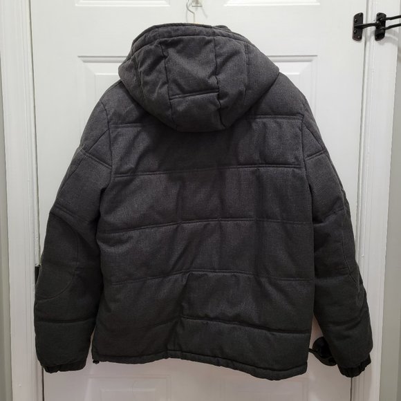 Dockers Men's Black Hooded Lined Winter Jacket Size M - Picture 2 of 14